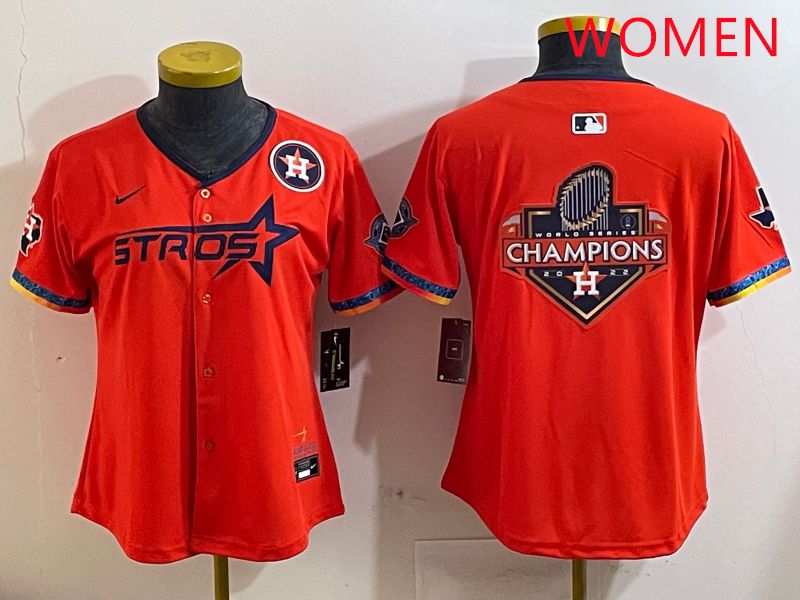 Women Houston Astros Blank Orange Fourth generation Joint Name 2025 Nike MLB Jersey style 13